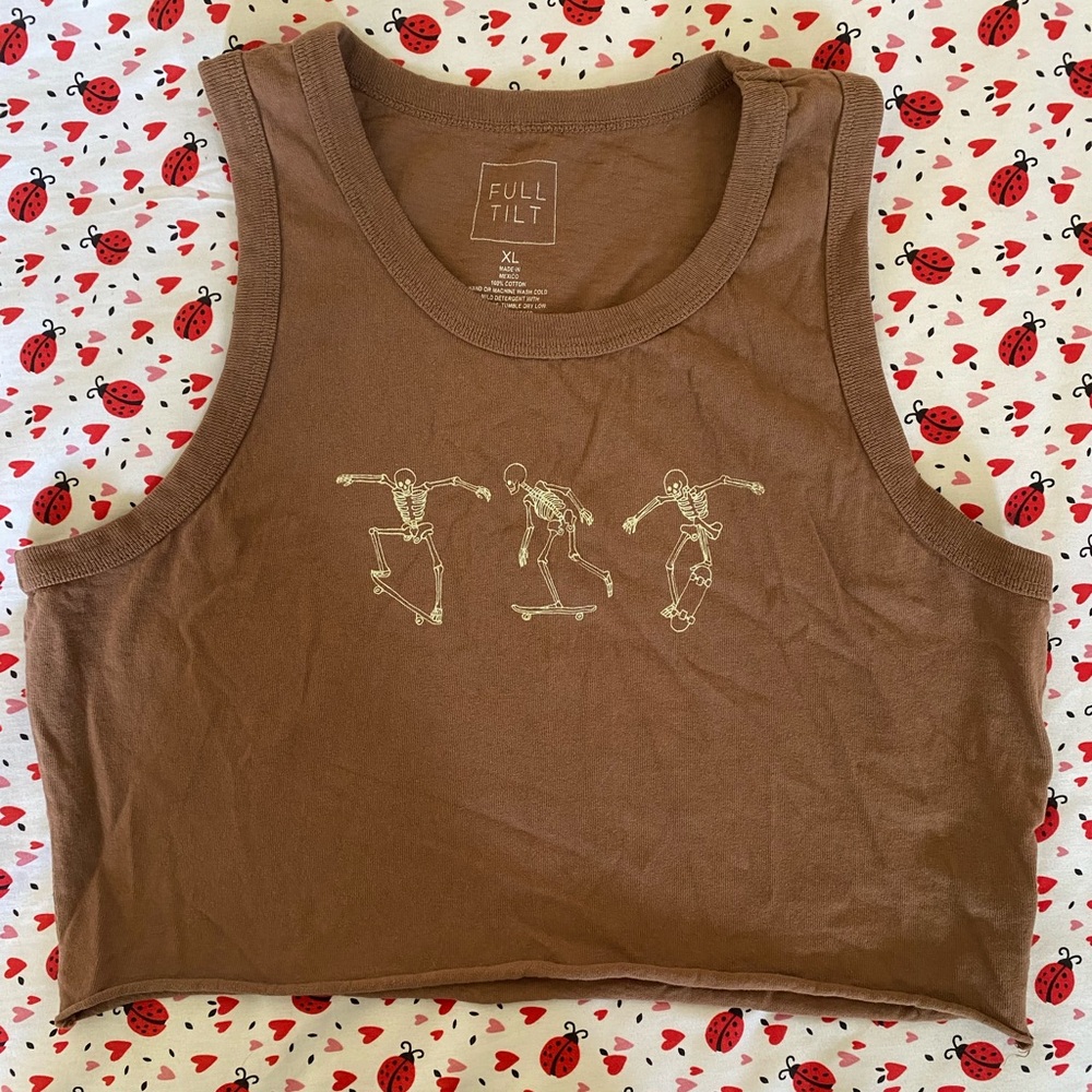 Full Tilt skeleton crop top size XL